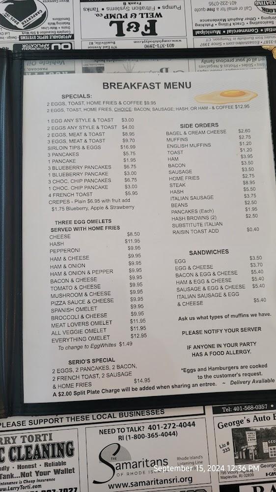 Serio's Pizzarama Menu image 4